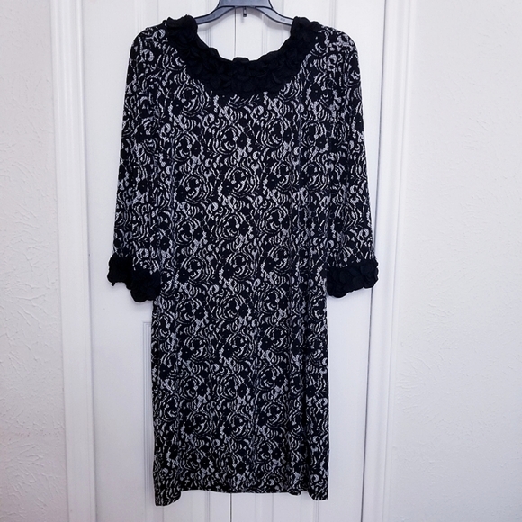 Floral Applique Faux Lace Dress by Alfani - Picture 5 of 5